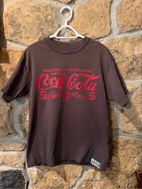 PacSun Brown Tee with Red Coca-Cola Logo